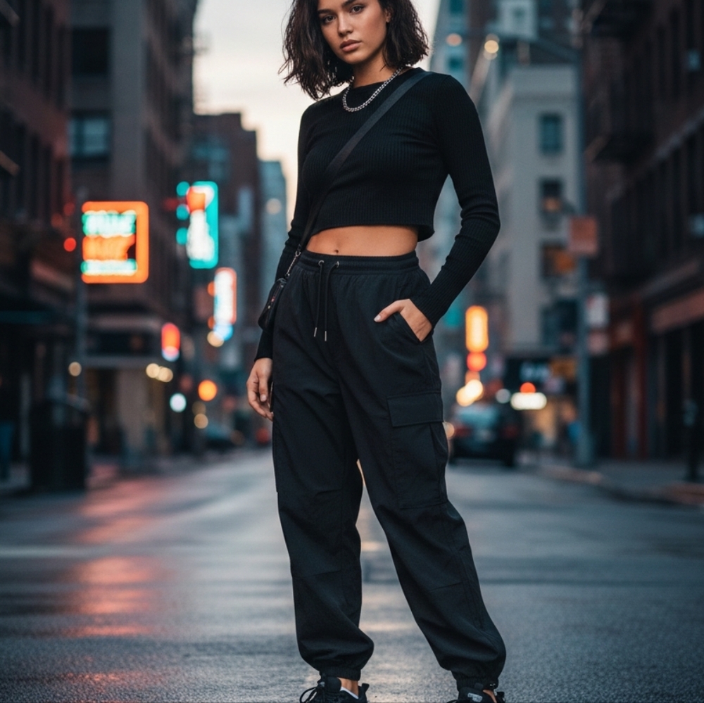 Abercrombie YPB Black Joggers